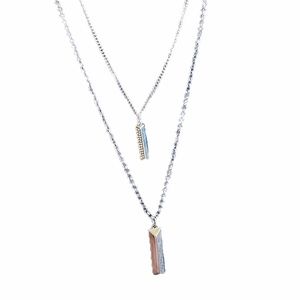 White House Black Market 2 Layered Silver Necklace